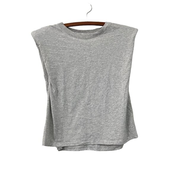 Aritzia Babaton Heather Gray Shoulder Pad Tank Top Size Small - Picture 2 of 7